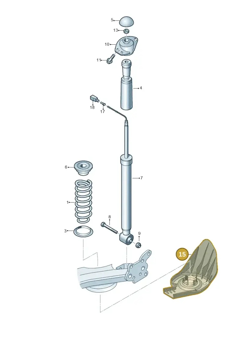 6R0511533A — Audi A1 Sportback (2014-2018) diagram 773511100, position 15