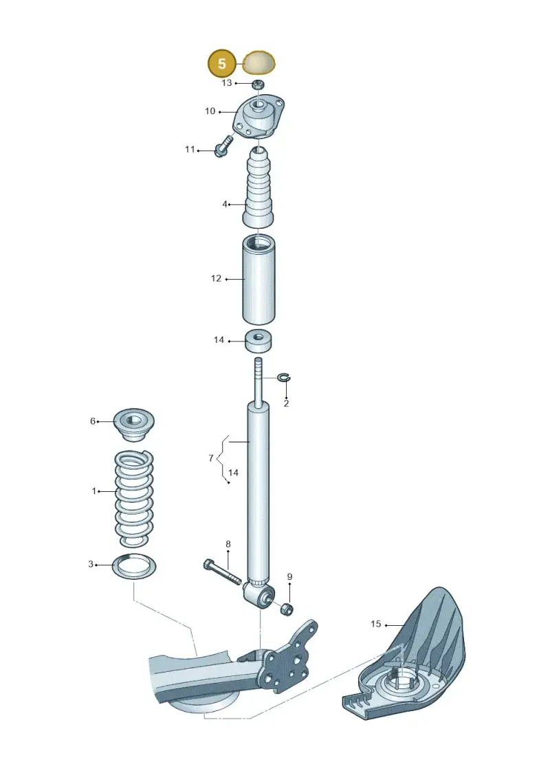 6R0512135 — Volkswagen Polo (2009-2014) diagram 194511100, position 5