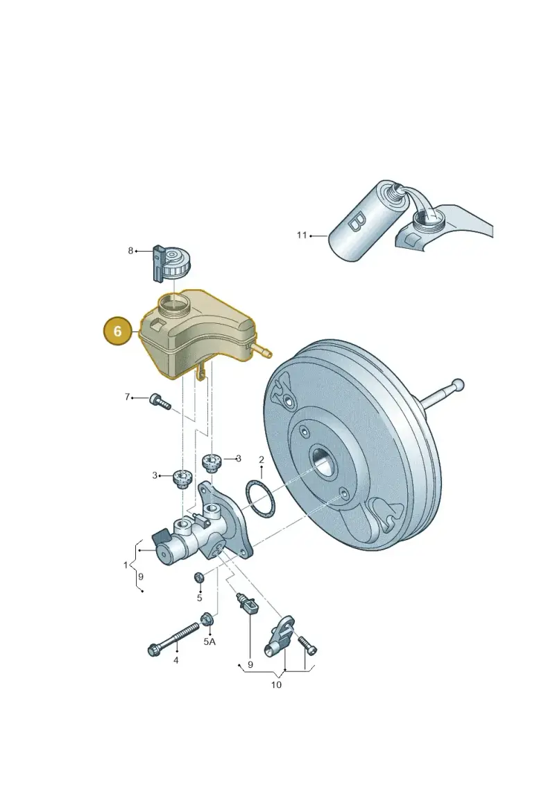 6R0611301A — Volkswagen New Polo (SVW) (2010-2019) diagram 460611100, position 6