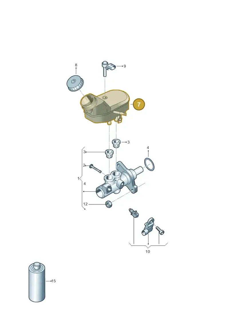 6R0611301A — Volkswagen Polo 1.4 BlueMotion (2014-2017) diagram 679611100, position 7