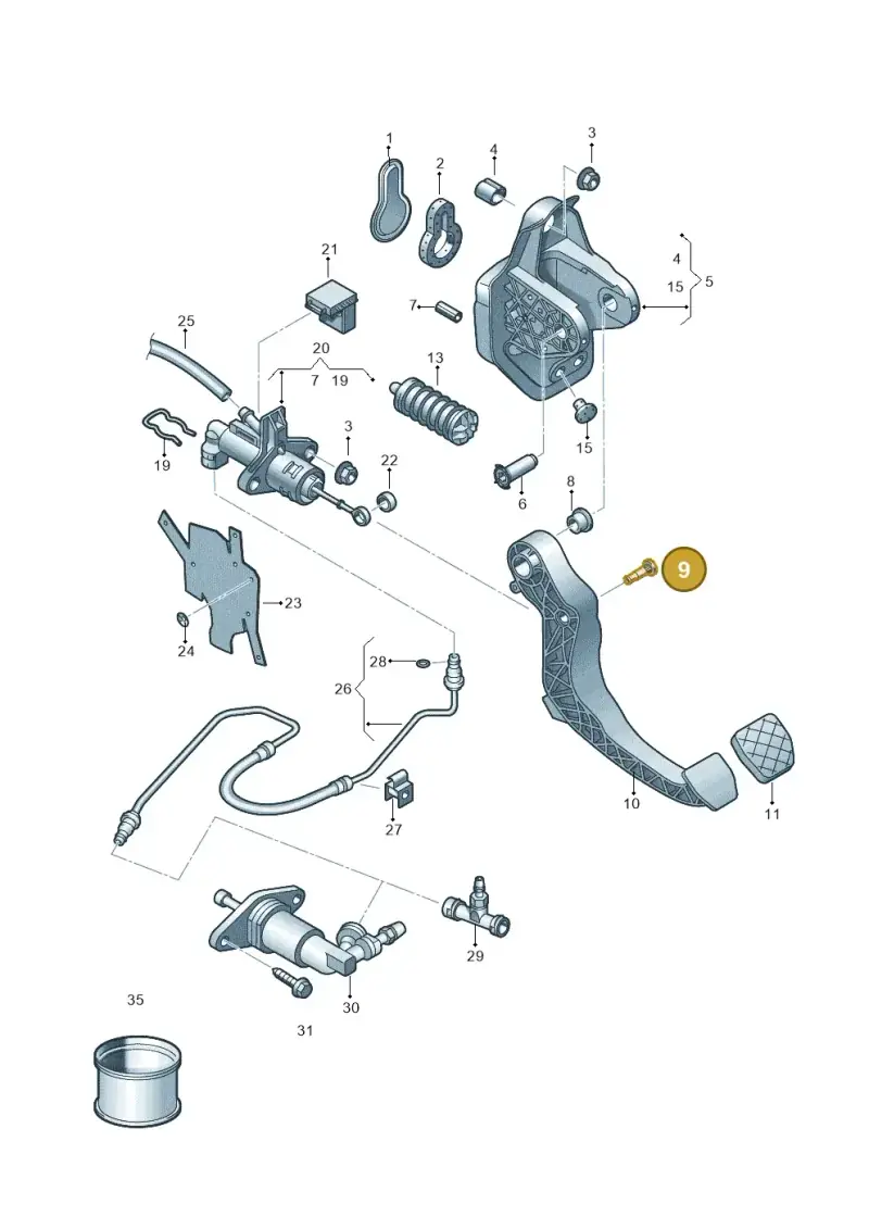 6R0721152 — Volkswagen Polo 1.4 BlueMotion (2014-2017) diagram 773721250, position 9