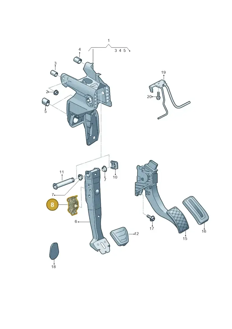 6R0721165A — Volkswagen Tiguan 2.0 4Motion (2017-2024) diagram 884721600, position 8