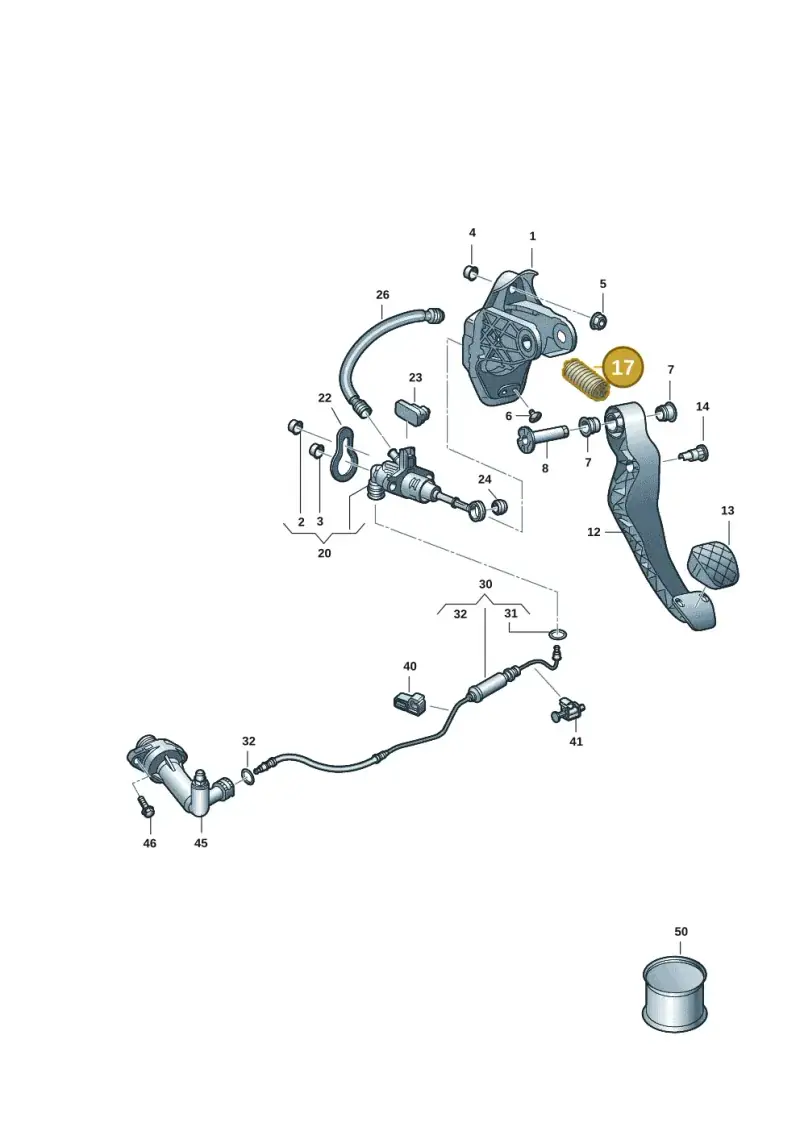 6R0721363A — Volkswagen Taigo (2021-2024) diagram 2f0721000, position 17