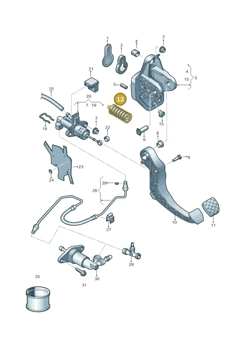 6R0721363A — Volkswagen Polo 1.4 BlueMotion (2014-2017) diagram 773721250, position 13