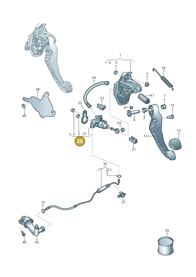 6R0721405E — Volkswagen Polo Vivo (2017-) diagram 495721250, position 20