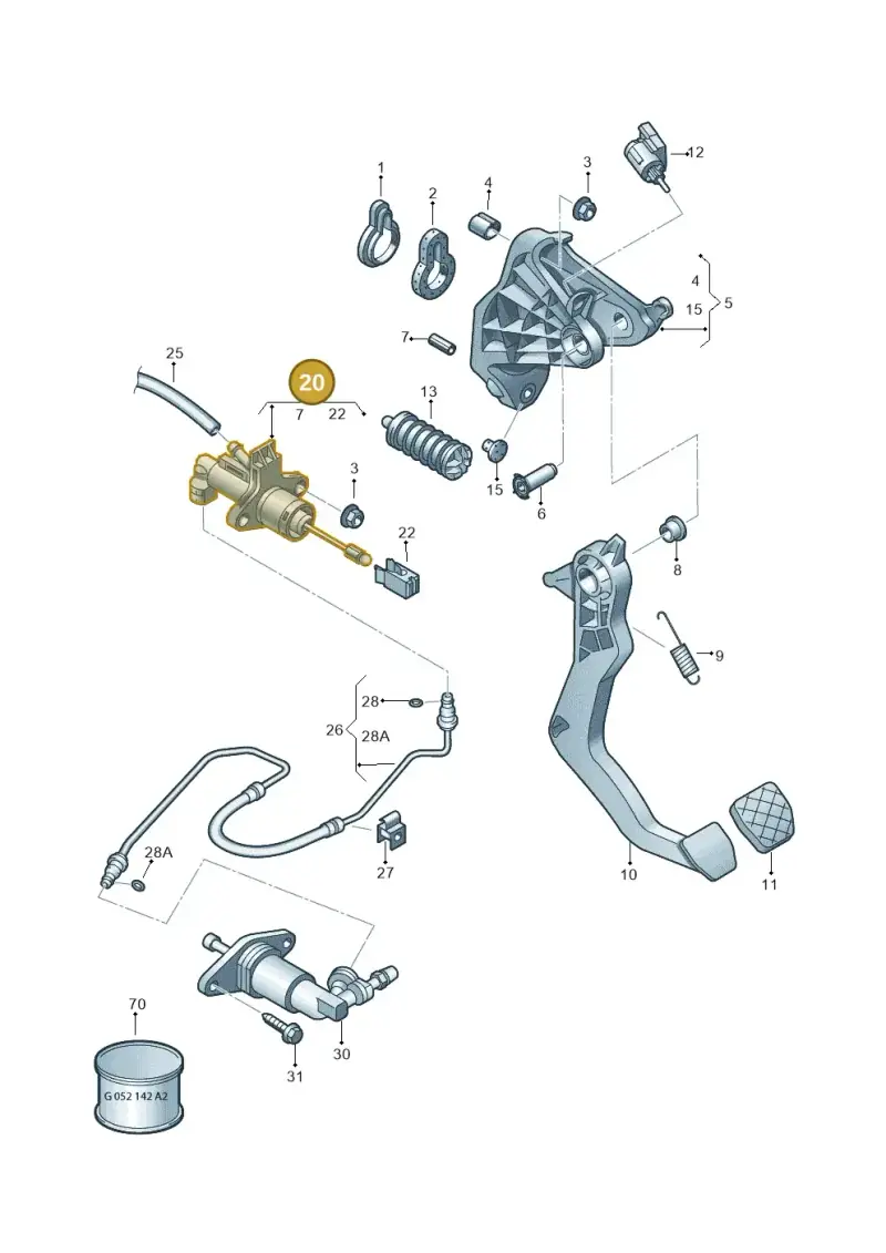 6R0721405E — Volkswagen Polo (2014-2022) diagram 794721250, position 20