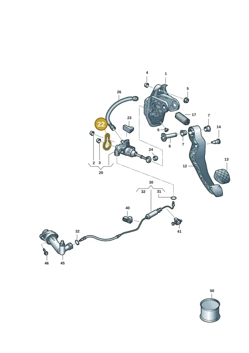 6R0721410 — Volkswagen Taigo (2021-2024) diagram 2f0721000, position 22