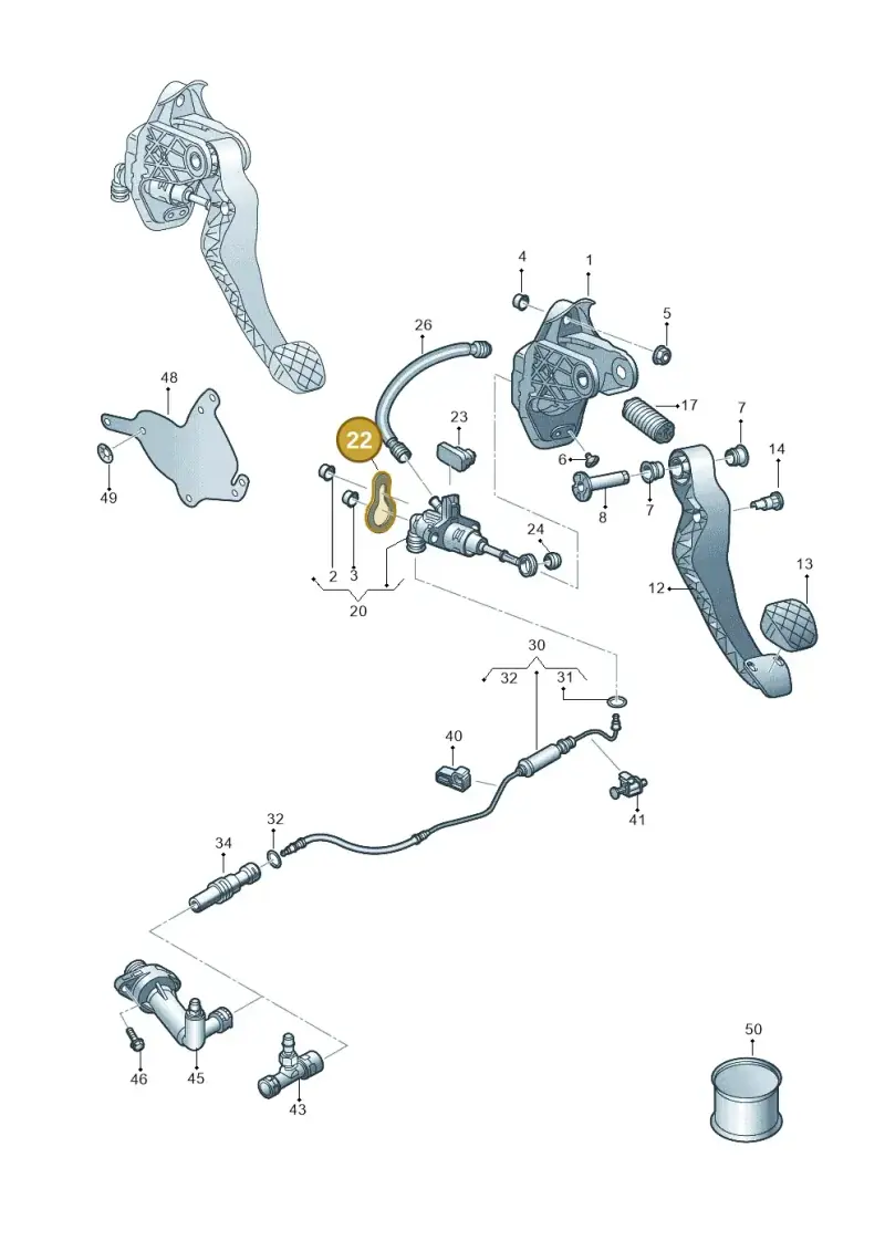 6R0721410 — Volkswagen T-Cross 1,0 (2018-2024) diagram 837721250, position 22