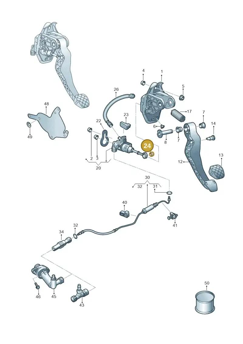 6R0721543 — Volkswagen T-Cross 1,0 (2018-2024) diagram 837721250, position 24