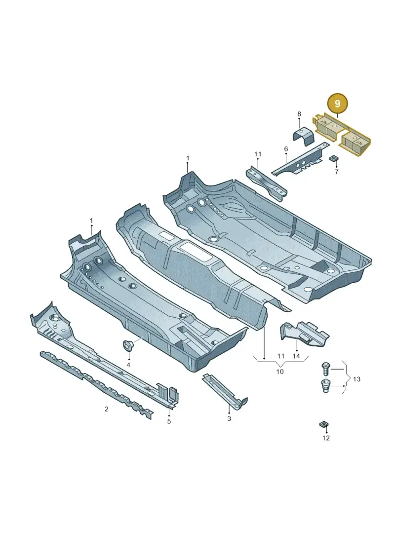 6R0802569A — Audi A1 Sportback (2014-2018) diagram 708803100, position 9