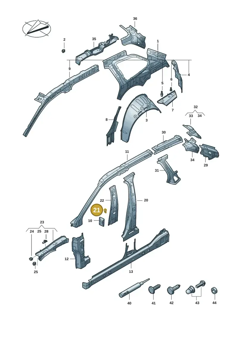 6R0810681 — Volkswagen Passat estate (2023-) diagram 3j0809000, position 21
