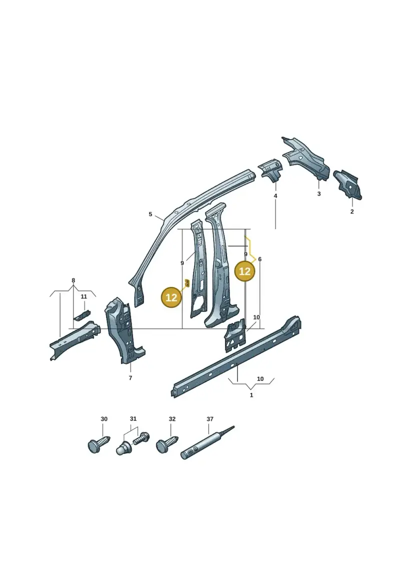 6R0810681 — Volkswagen Tiguan 2.0 (2023-) diagram 57x809100, position 12