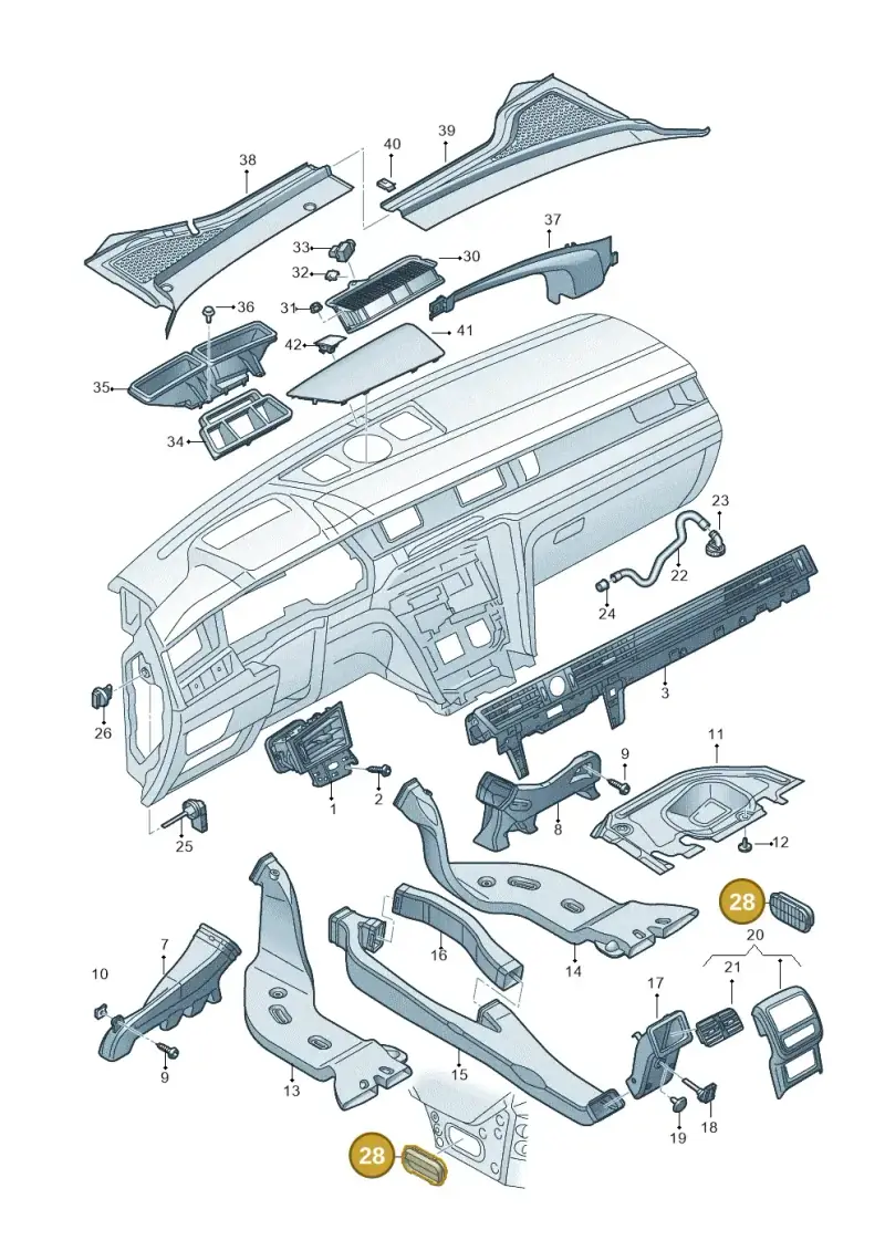 6R0819465A — Volkswagen Passat saloon (2014-2024) diagram 793819300, position 28