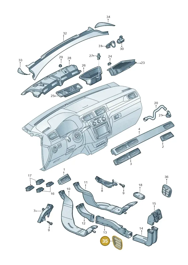 6R0819465A — Volkswagen Caddy kombi (2015-2020) diagram 866819300, position 35
