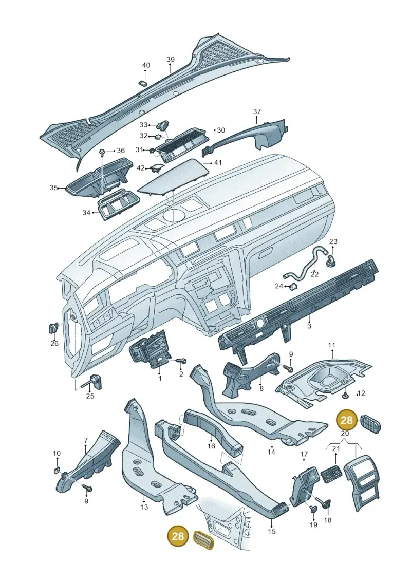 6R0819465A — Volkswagen Arteon (2017-2023) diagram 828819300, position 28