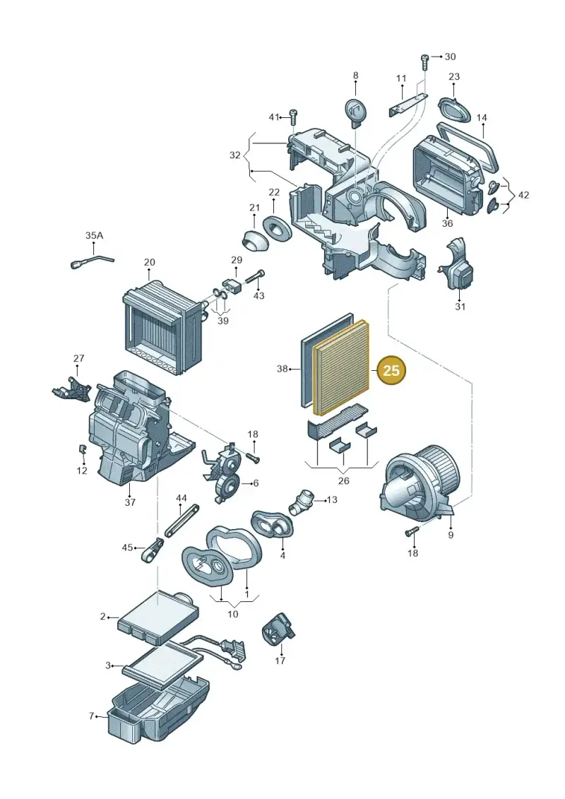 6R0819653 — Volkswagen Polo (2010-2015) diagram 747820100, position 25