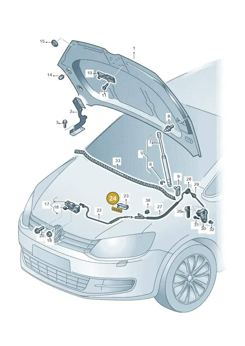 6R0823347 — Volkswagen Sharan BlueMotion (2015-2022) diagram 863823000, position 24