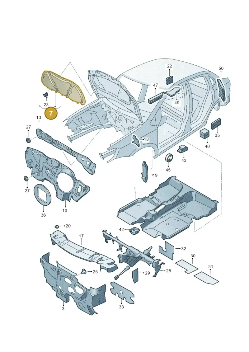 6R0863831B — Volkswagen Polo (2010-2015) diagram 677863210, position 7
