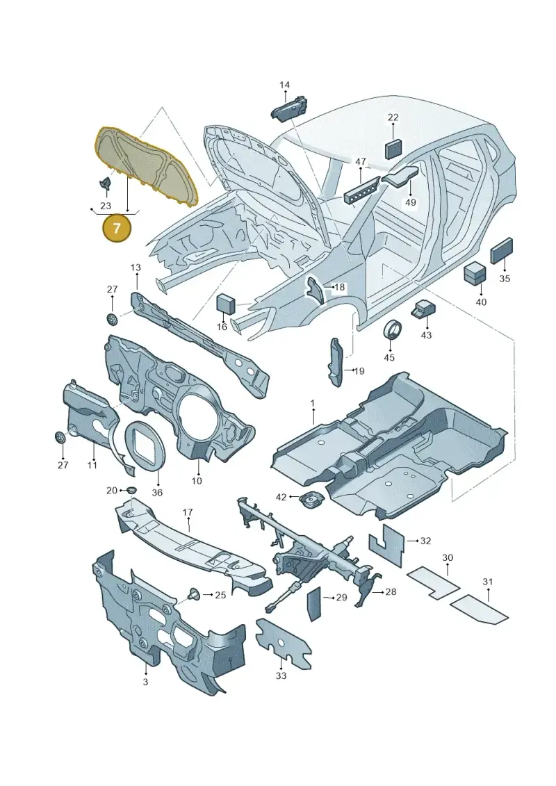 6R0863831B — Volkswagen Polo 1.4 BlueMotion (2014-2017) diagram 672863200, position 7