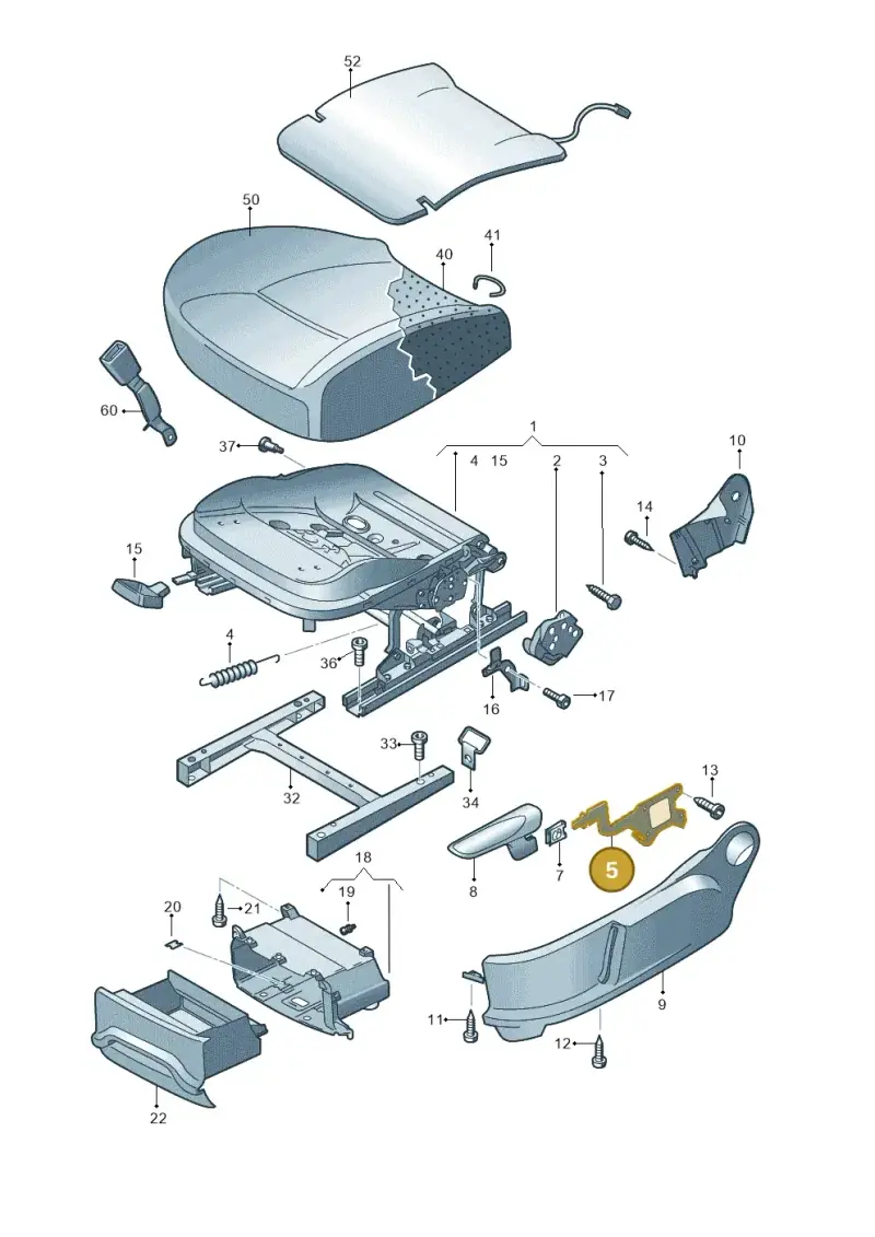 6R0881091 — Volkswagen Caddy Maxi Kombi (2010-2015) diagram 690881030, position 5
