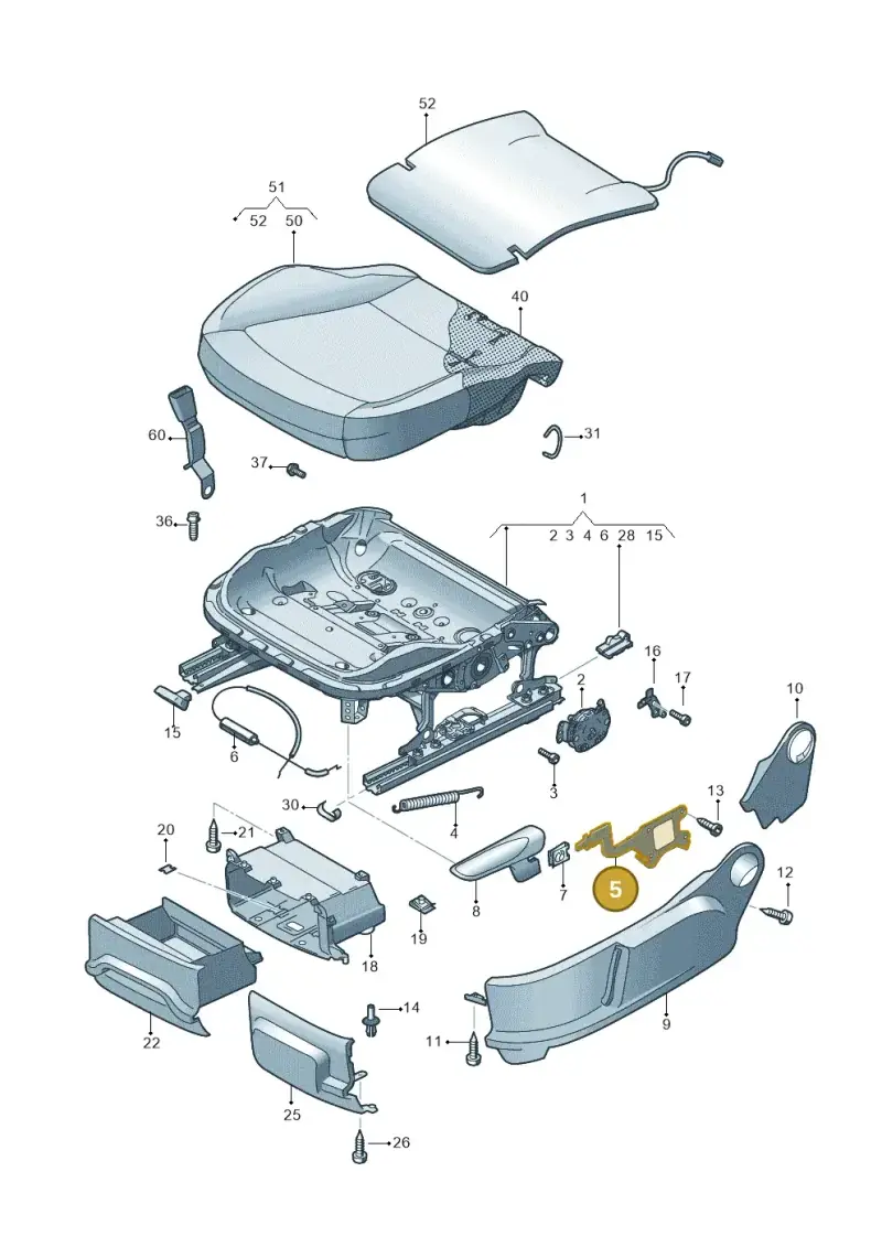 6R0881091 — Volkswagen Polo 1.4 BlueMotion (2014-2017) diagram 672881000, position 5