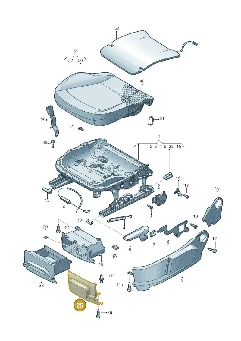 6R0881097B82V — Volkswagen Polo 1.4 BlueMotion (2014-2017) diagram 672881000, position 25