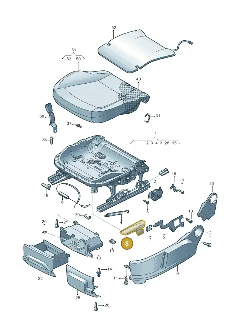 6R0881253A82V — Volkswagen Polo 1.4 BlueMotion (2014-2017) diagram 672881000, position 8