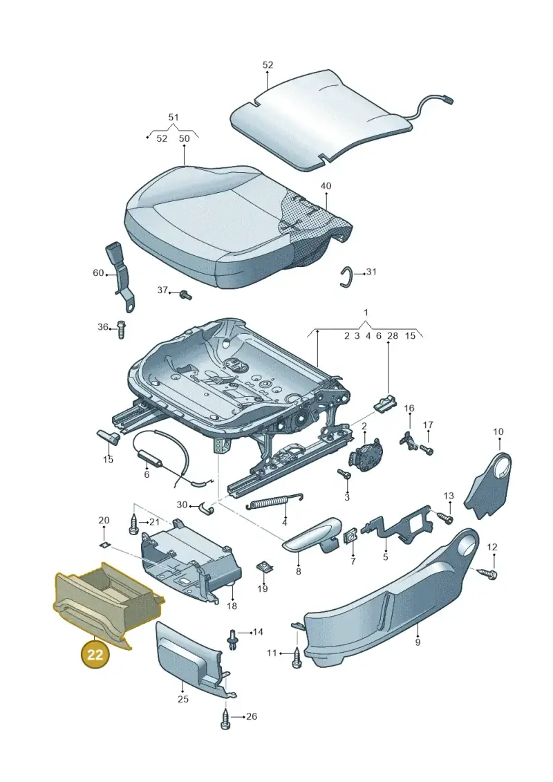 6R0882602C82V — Volkswagen Polo 1.4 BlueMotion (2014-2017) diagram 672881000, position 22