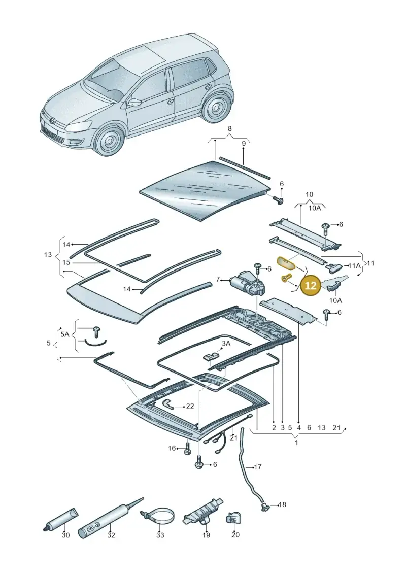 6R0898924 — Volkswagen Up! 1.0 BlueMotion (2016-2023) diagram 672877000, position 12