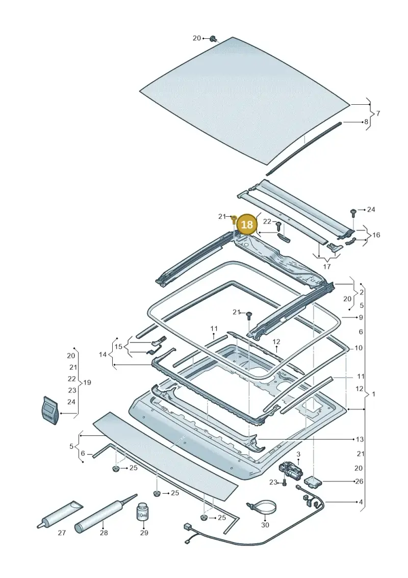6R0898924 — Volkswagen Taigo (2021-2024) diagram 835877000, position 18