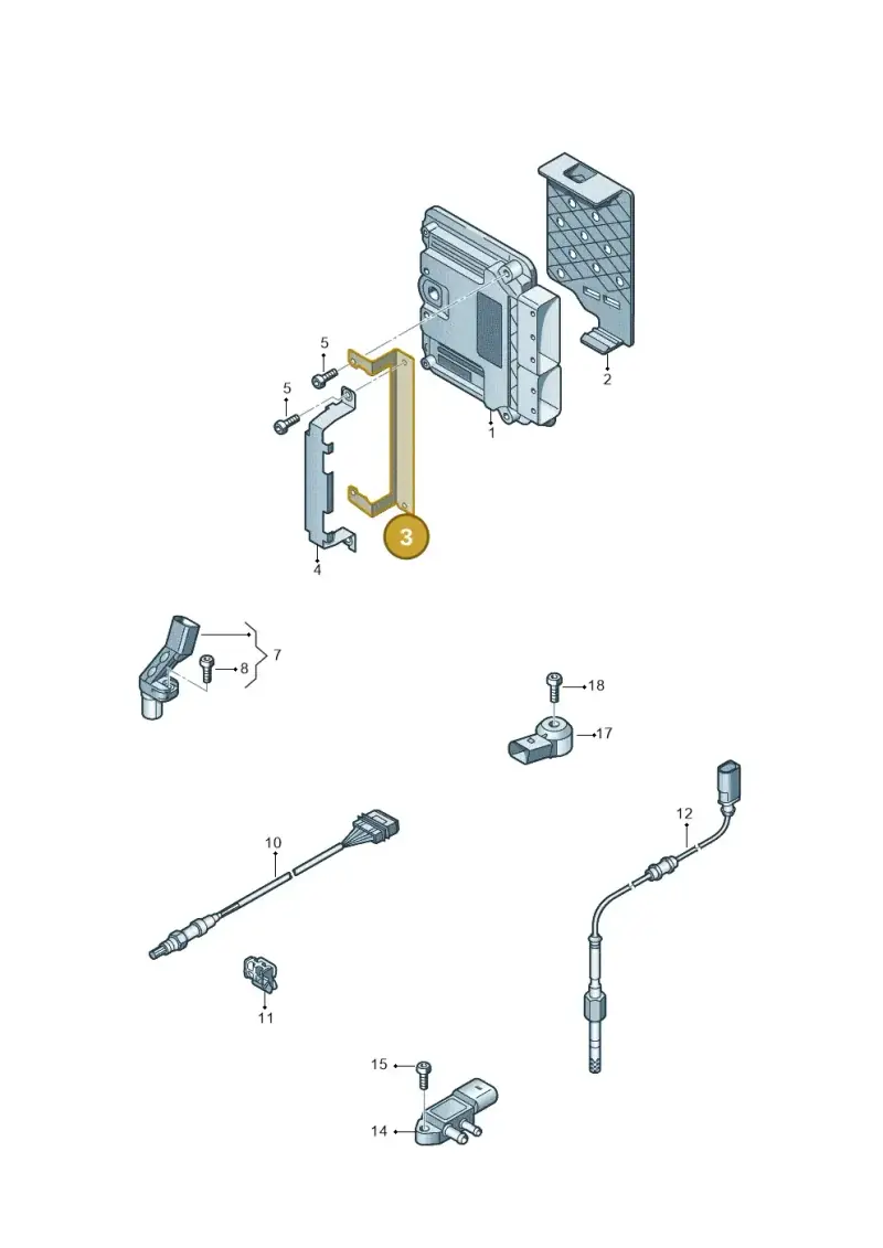 6R0907269 — Audi A1 Sportback (2014-2018) diagram 792906050, position 3