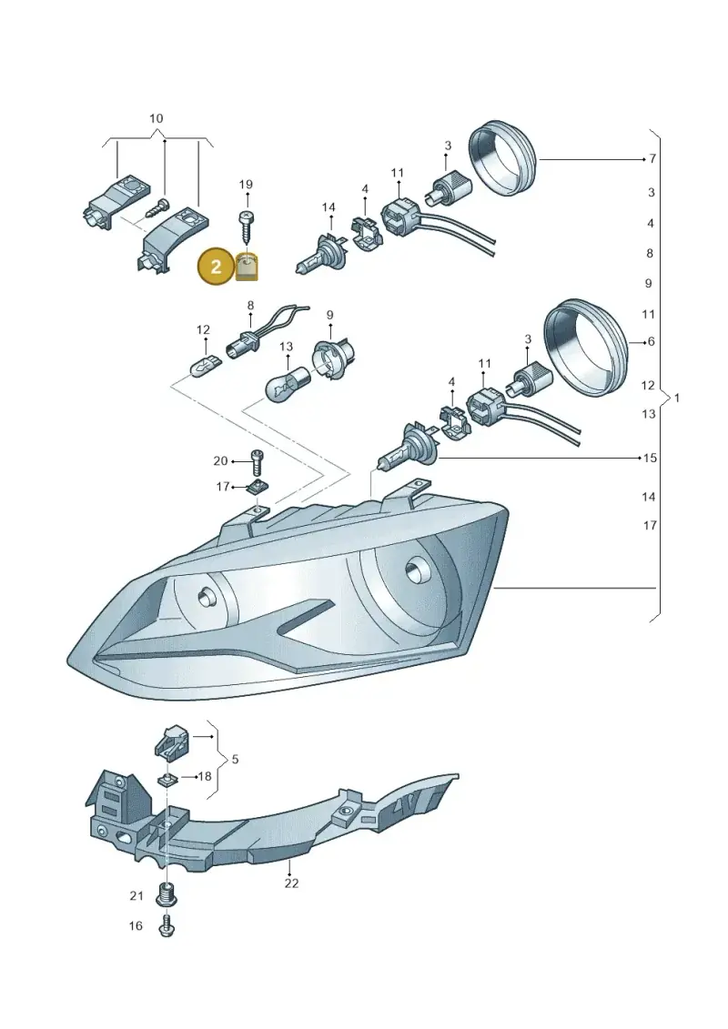6R0911479 — Volkswagen Polo Vivo (2017-) diagram 495941000, position 2