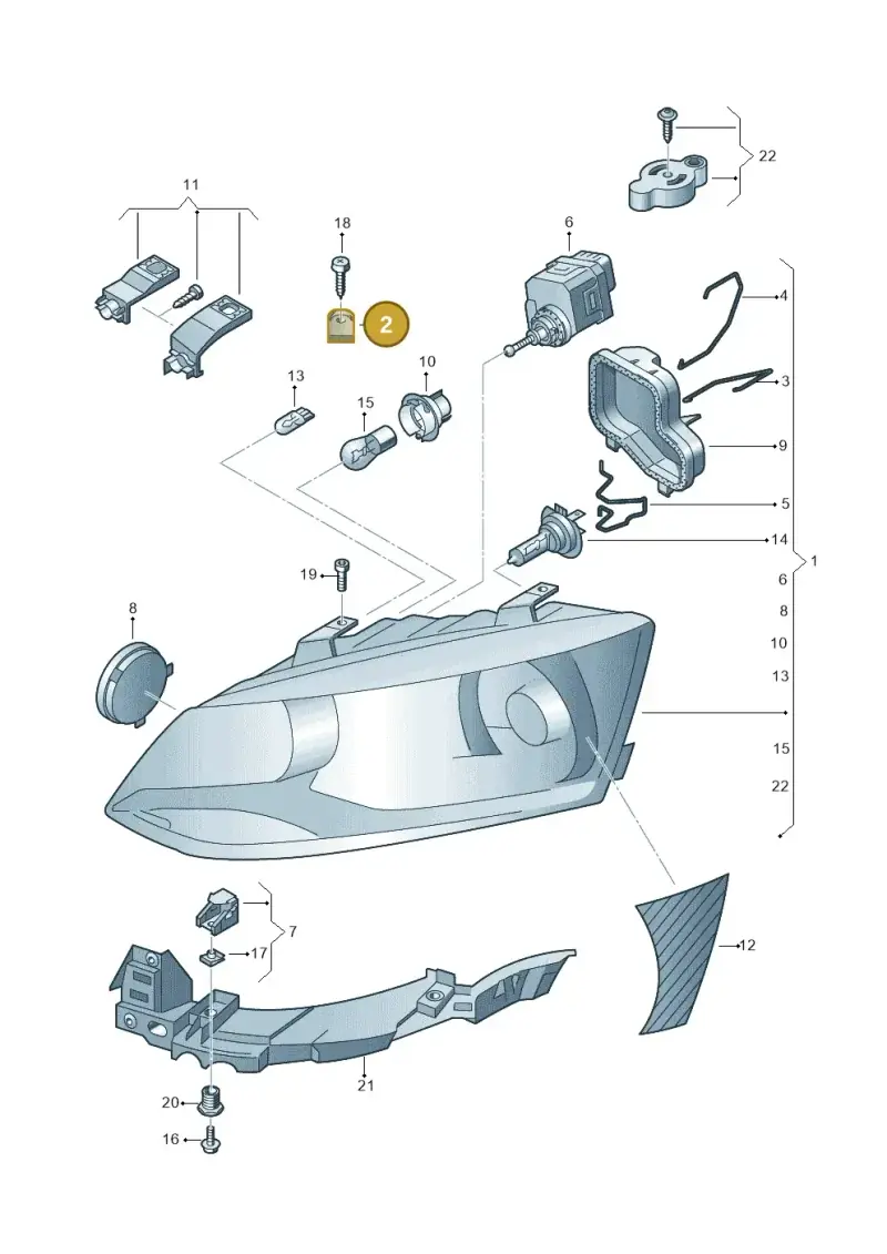 6R0911479 — Volkswagen Polo (2012-2014) diagram 672941000, position 2
