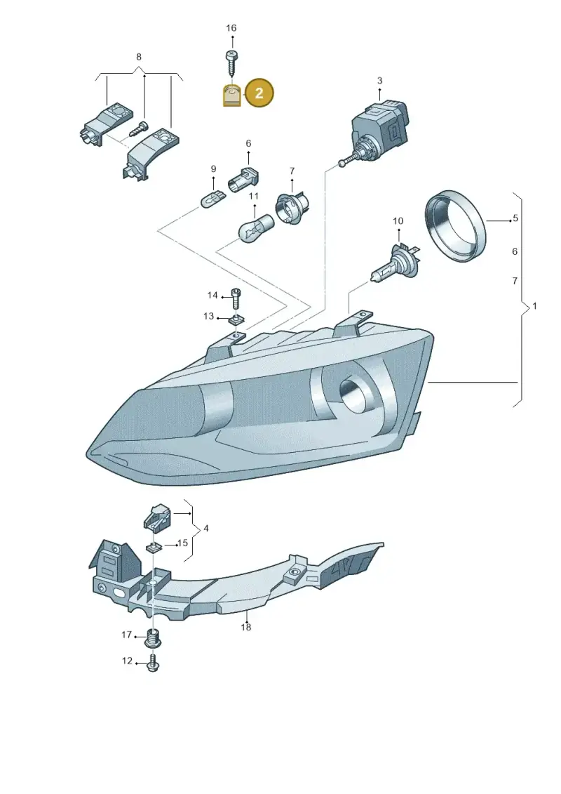 6R0911479 — Volkswagen Polo (2009-2014) diagram 677941000, position 2
