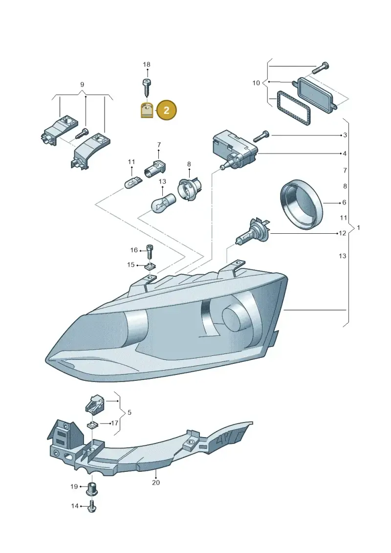 6R0911479 — Volkswagen Polo (2010-2015) diagram 678941000, position 2
