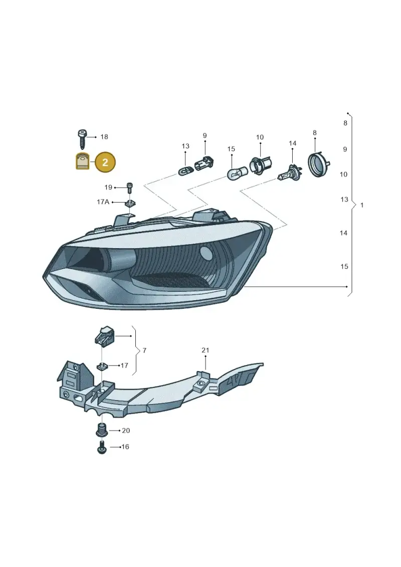 6R0911479 — Volkswagen New Polo (SVW) (2010-2019) diagram 713941000, position 2