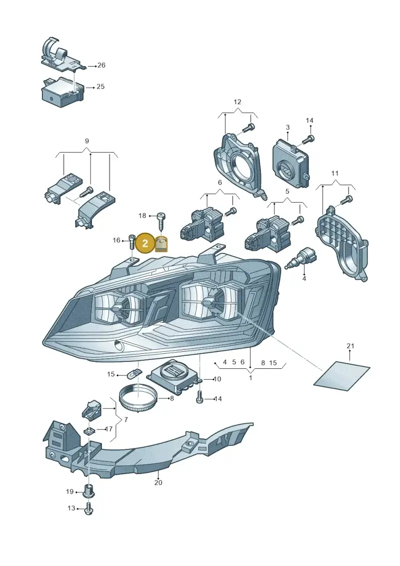 6R0911479 — Volkswagen Polo Vivo (2017-) diagram 773941210, position 2