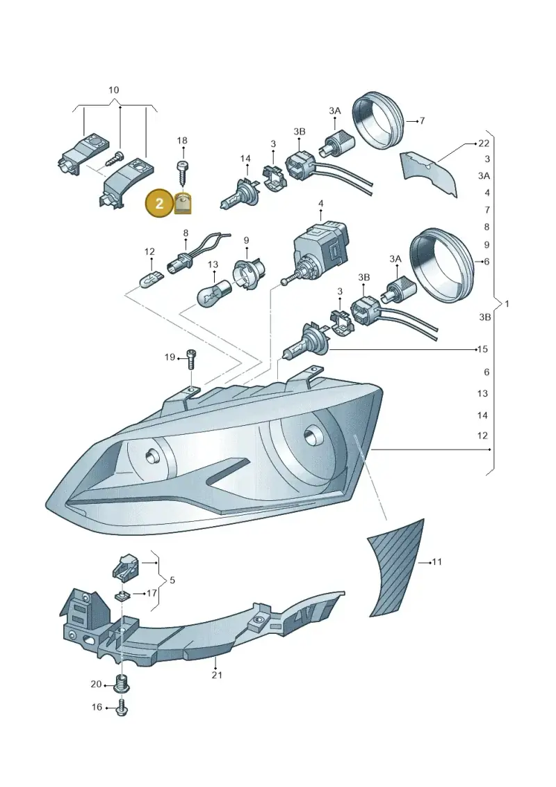 6R0911479 — Volkswagen Ameo 1,0 (2016-2020) diagram 794941100, position 2