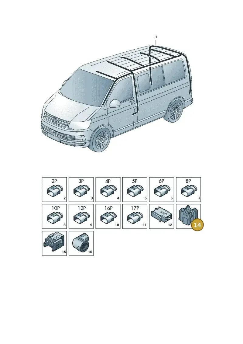6R0937530A — Volkswagen Transport. multivan (2019-2024) diagram 7em972086, position 14