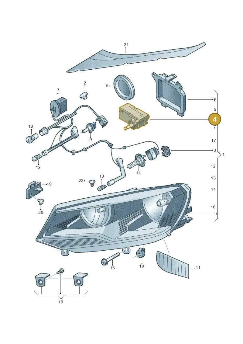 6R0941295 — Volkswagen Touareg (2012-2014) diagram 693941000, position 4
