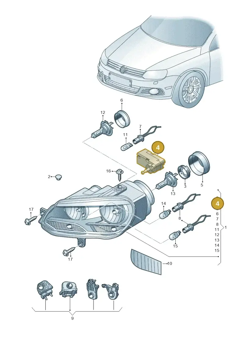 6R0941295 — Volkswagen Eos BlueMotion (2010-2015) diagram 712941000, position 4