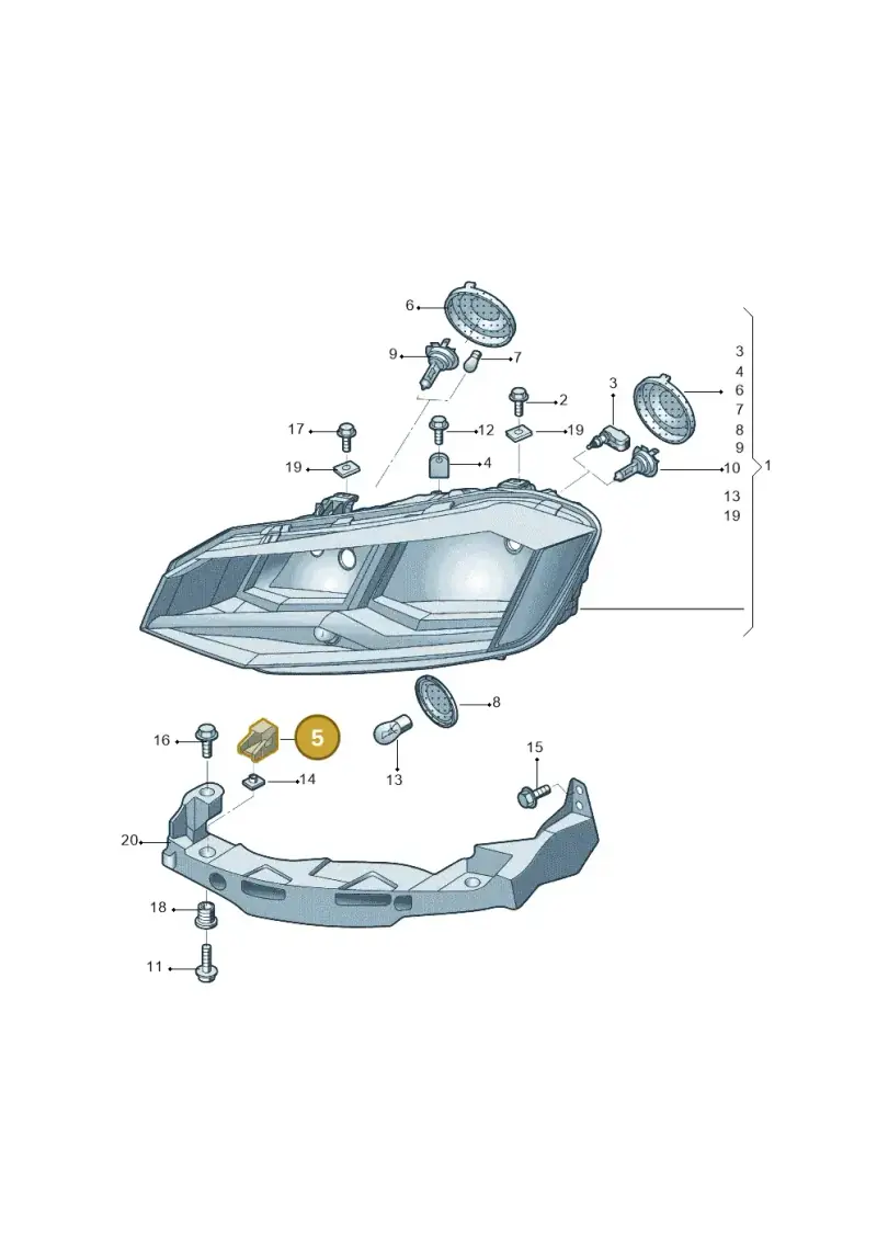 6R0941511 — Volkswagen Polo (2019-) diagram 574941000, position 5
