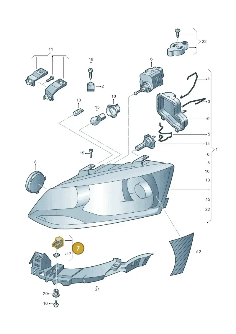 6R0941511 — Volkswagen Polo (2012-2014) diagram 672941000, position 7