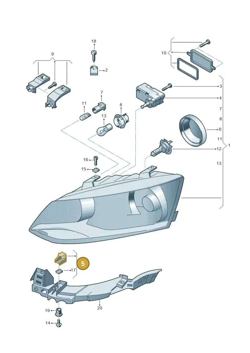 6R0941511 — Volkswagen Polo (2010-2015) diagram 678941000, position 5