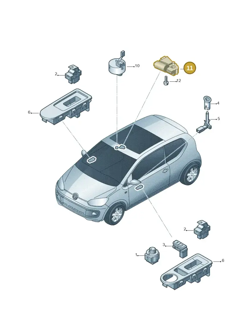 6R0959591D — Volkswagen Up! 1.0 BlueMotion (2016-2023) diagram 723959050, position 11