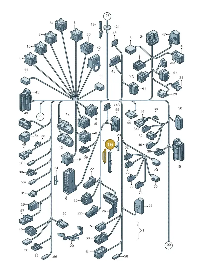 6R0971615 — Volkswagen Polo (2012-2014) diagram 672971830, position 16