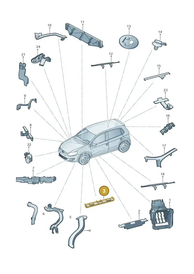 6R0971615 — Volkswagen Polo Vivo (2017-) diagram 794972050, position 3