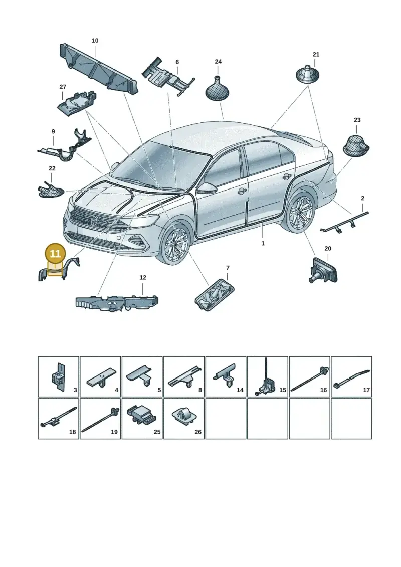 6R0971615L — Volkswagen Polo 1.6 (2020-2022) diagram 62x971081, position 11