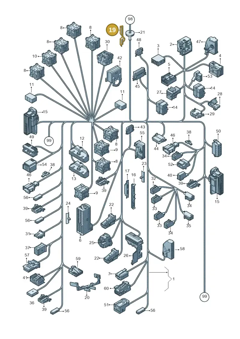 6R0971615M — Volkswagen Polo (2012-2014) diagram 672971830, position 19