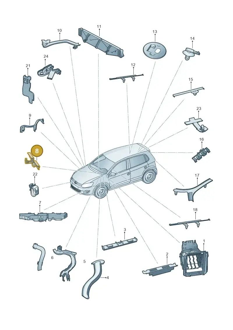 6R0971615M — Volkswagen Polo Vivo (2017-) diagram 794972050, position 8
